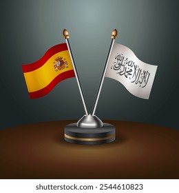 A tabela da Espanha e do Afeganistão sinaliza a relação com o plano de fundo gradiente. Ilustração de vetor