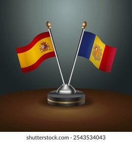 A tabela de Espanha e Andorra sinaliza a relação com o plano de fundo do gradiente. Ilustração de vetor