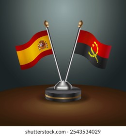 Tabela de Espanha e Angola sinaliza relação com fundo de gradiente. Ilustração de vetor