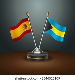 A tabela da Espanha e das Bahamas sinaliza a relação com o plano de fundo do gradiente. Ilustração de vetor