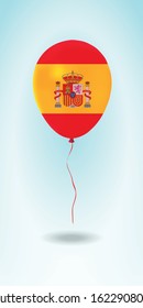 Spain balloon with flag.Ballon in the Country National Colors. Country Flag Rubber Balloon. Vector Illustration.