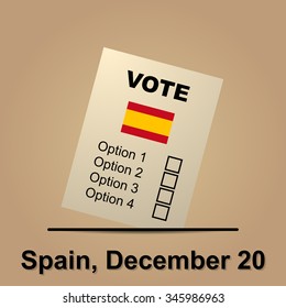 Spain ballot paper Dec. 20 vector