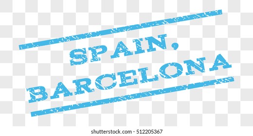 Spain, Barcelona watermark stamp. Text caption between parallel lines with grunge design style. Rubber seal stamp with dust texture.