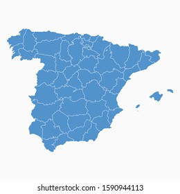 Spain Blue Map On White Background Spain Modern Icon Map Spain Simple Vector illustration EPS10