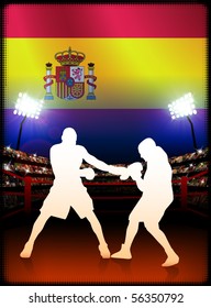 Spain Boxing on Stadium Background Original Illustration