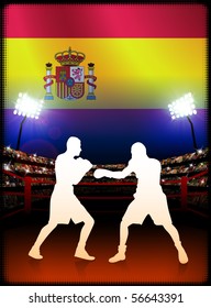 Spain Boxing on Stadium Background Original Illustration