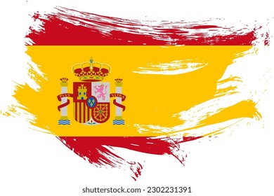 Fondo vectorial de la bandera de pincel de España. Banner aislado pintado a mano de estilo grunge.