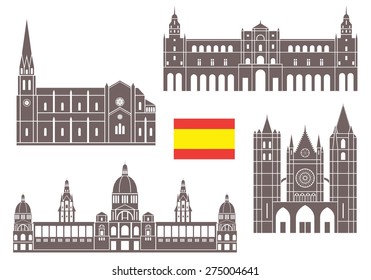 Spain buildings logo. Abstract Spaine buildings on white background