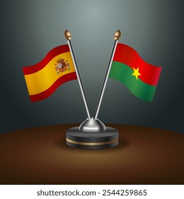 A tabela de Espanha e Burkina sinaliza a relação com o plano de fundo gradiente. Ilustração de vetor