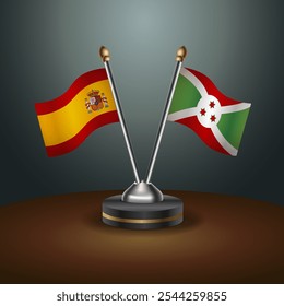 A tabela da Espanha e do Burundi sinaliza a relação com o plano de fundo gradiente. Ilustração de vetor