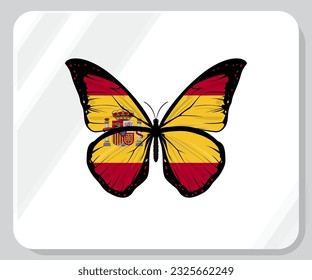 Icono de orgullo de bandera de la mariposa de España
