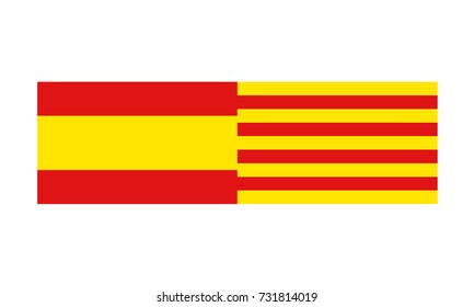 Spain and Catalonia flag