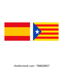 Spain with Catalonia flags