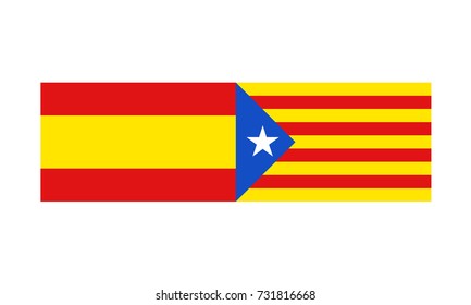 Spain and Catalonia flags symbol
