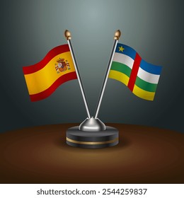 A tabela Espanha e República Centro-Africana sinaliza a relação com o plano de fundo gradiente. Ilustração de vetor