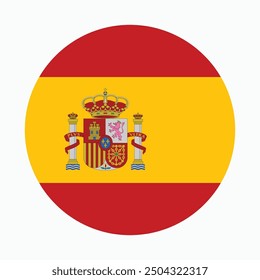 Spain Circle Flag vector Art Design