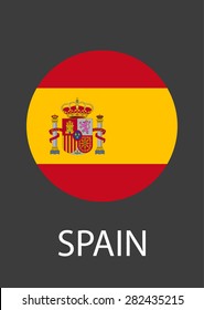 Spain circle flag - vector icon