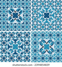 Color de España Patrón de diseño para azulejos 
 en el vector de color plano diseño transparente para el interior
