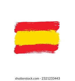 Spain colorful brush strokes painted national country flag icon.