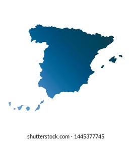 Spain colorful vector map silhouette