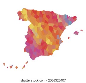 Spain, colorful vector map silhouette
