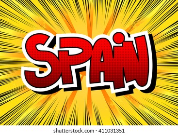 Spain - Comic book style word
