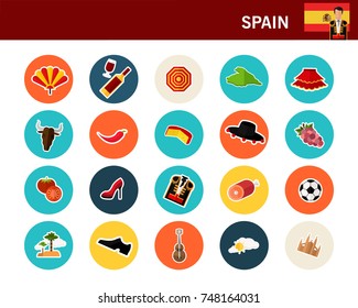 Spain concept flat icons