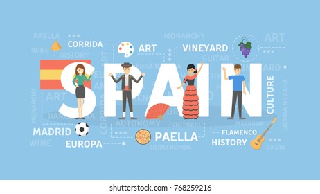 Spain concept illustration. Idea of souther Europe culture and architecture.
