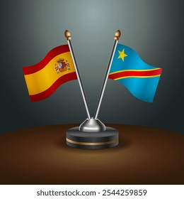 A tabela da Espanha e do Congo sinaliza a relação com o plano de fundo gradiente. Ilustração de vetor