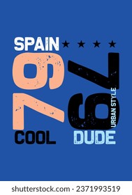 spain cool dude,t-shirt vector fashion design