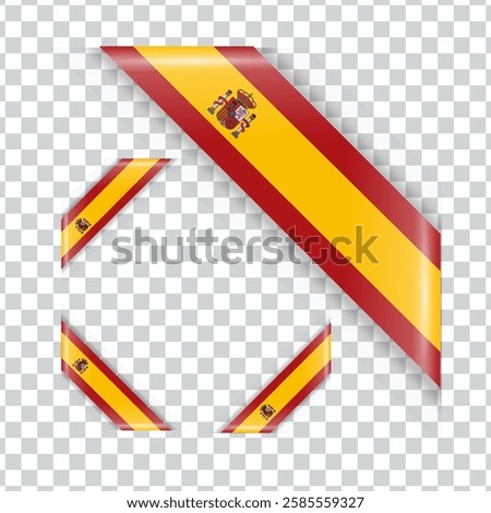 Spain corner national flag with shadow