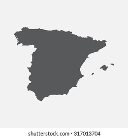 Spain country border map.