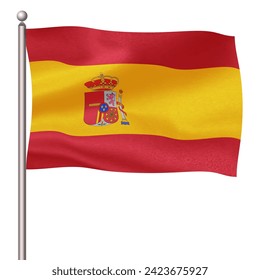 Spain Country Flag Pole Icon