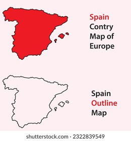 spain country map of europe