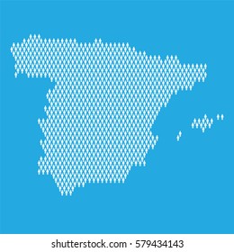 Spain country map made up of people icon