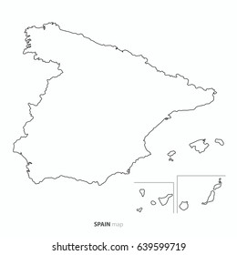 Spain country map outline vector 