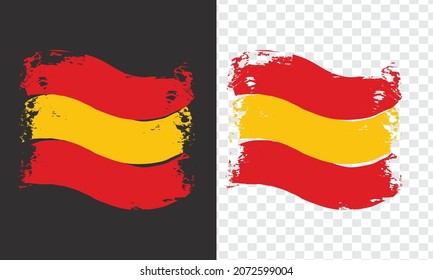 Spain Country Transparent Wavy Flag Grunge Brush png