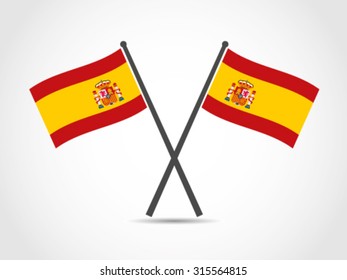 Spain Crossed Flag Emblem