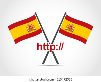 Spain Crossed Flag Emblem Address Website