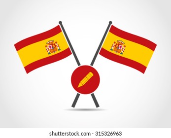 Spain Crossed Flag Emblem Author