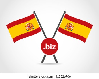 Spain Crossed Flag Emblem Business