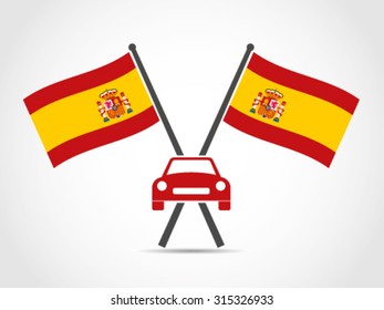Spain Crossed Flag Emblem Car Manufacture