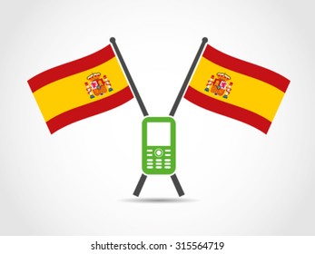 Spain Crossed Flag Emblem Cellphone