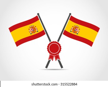 Spain Crossed Flag Emblem Certification