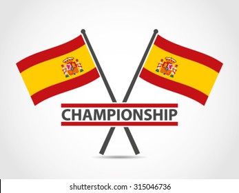 Spain Crossed Flag Emblem Championship