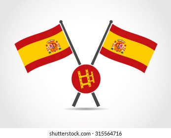 Spain Crossed Flag Emblem Cinema Industry