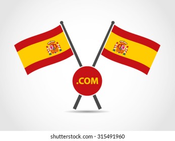 Spain Crossed Flag Emblem Commerce Website