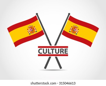 Spain Crossed Flag Emblem Culture