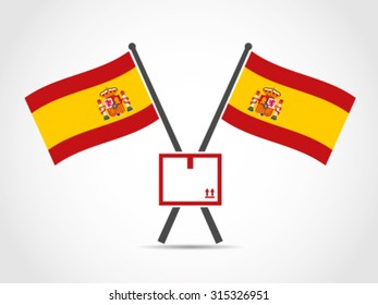 Spain Crossed Flag Emblem Delivery Box