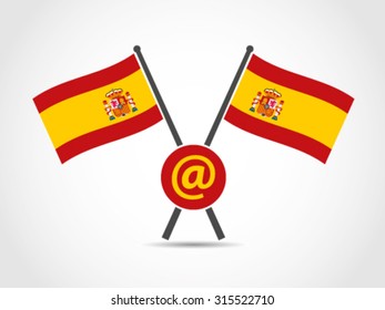 Spain Crossed Flag Emblem Email